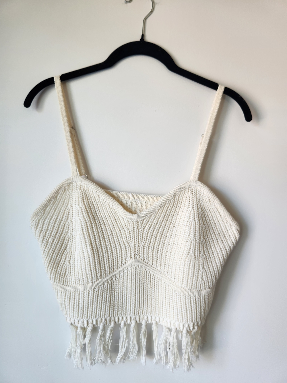 Wild Fable - Crochet Fringe Crop Top - M